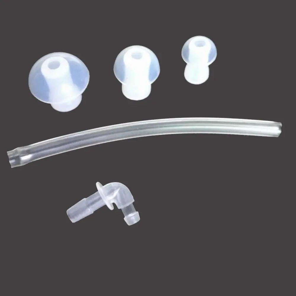 BTE Dome Hearing Aid PVC Sound Tubes And Silicone Ear Tips Set Ear Plug with Elbow and Tube For Siemens Rexton Hearing Aids