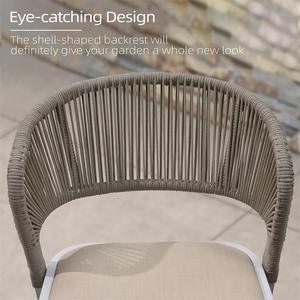 Bộ bàn ghế quầy <span class=keywords><strong>bar</strong></span> ngoài trời bằng mây nhựa PE hiện đại, khung nhôm, dùng cho nhà hàng, quán <span class=keywords><strong>bar</strong></span>, hồ bơi, chịu được mọi thời tiết - Product Image 4