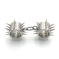 Menottes à pointes en acier inoxydable de 6 cm de haute qualité pour adultes, jouet de bondage pour couples, menottes BDSM pour exercices de Kegel