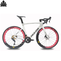 Vélo de route HULDA 700C en fibre de carbone, fourche rigide de type Luxurious Fever, vitesses électroniques variables, câblage interne, freins à disque hydrauliques