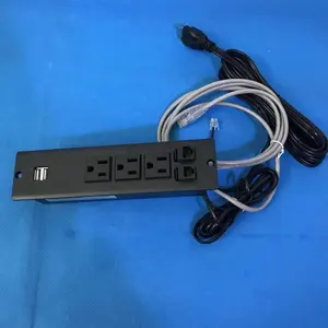 Kami Steker Listrik Tersembunyi Meja USB Power Outlet dengan Jaringan Telepon/Di Meja Listrik Usb Hub untuk Furniture,