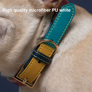 Collar de cuero sintético para perros, accesorio resistente de lujo con hebilla de metal - Product Image 3