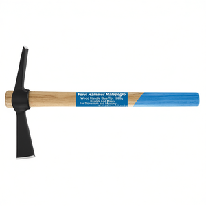 Martillo Fervi Malepeggio con mango de madera y punta azul de 1200g para trabajos en piedra y mampostería - Product Image 2
