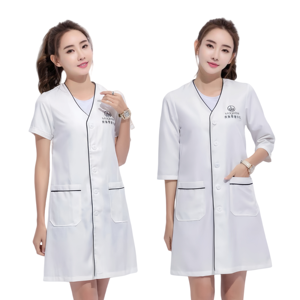 Uniformes de enfermera para mujer, conjunto de uniforme médico con cuello en V para atención médica sanitaria clínica, ropa pediátrica Dental de enfermera transpirable - Product Image 1