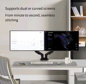 热卖铝制台式支架，带双长臂和三气弹簧液晶显示器笔记本电脑支架 - Product Image 5