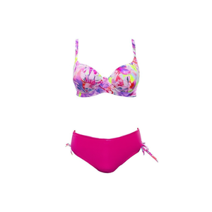 HDJ <b>Bikini</b> <b>Set</b> Floral Print Push Up Bra Tie Side Bottom <b>Plus</b> <b>Size</b> Women Swimwear SQ66360 - Product Image 1