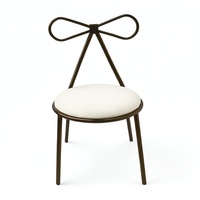 Nouvelle Chaise de Restaurant en Tissu avec Piétement en Acier Inoxydable, Design Moderne et Luxueux, Décoration en Arc