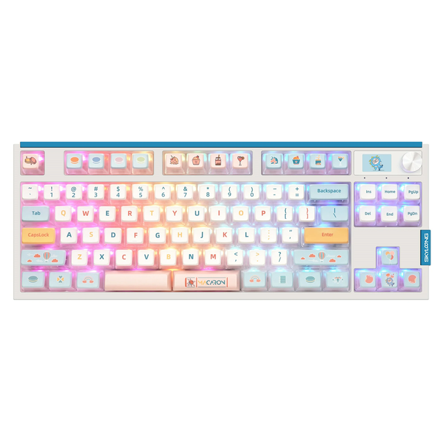 New Arrival SKYLOONG GK87Pro Lite 1K With RGB Screen Programmable Split Spacebar & Konb Mechanical Dual Mode Gaming Keyboard