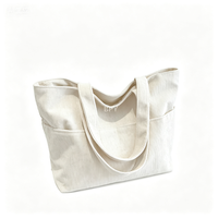 Sac fourre-tout de luxe en velours côtelé BPY pour femmes avec fermeture éclair, tendance