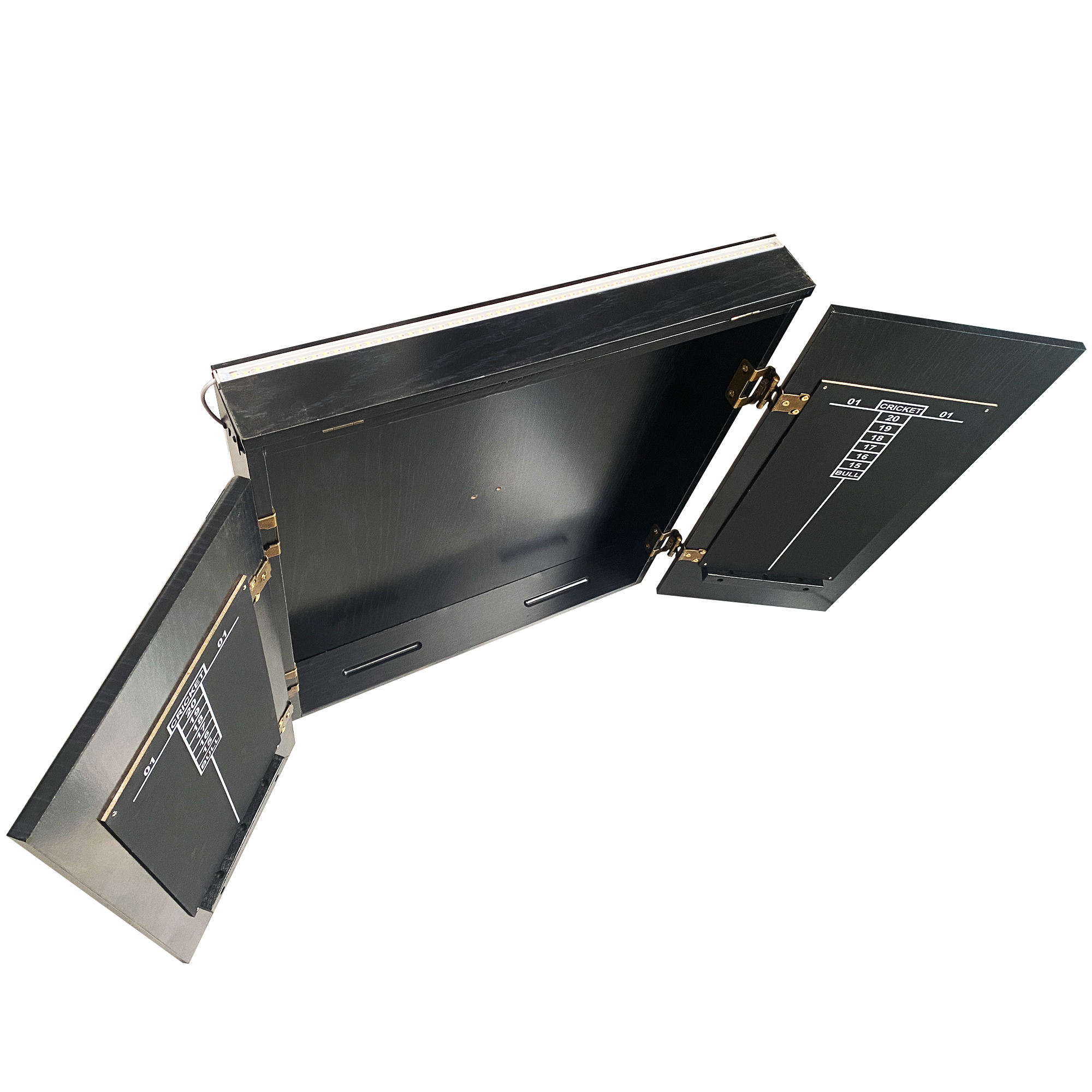 Durable Lighted Bristle Dartboard Cabinet Set with Metal Wire