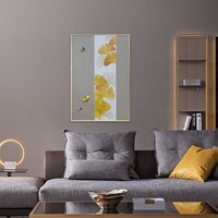 SANLOREN décoration murale peinture avec cadre moderne luxe maison décorative émail feuille d'or peinture murale pour bureau salon