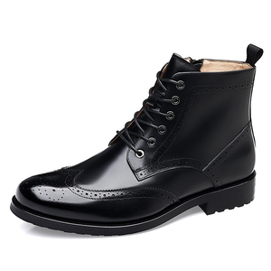 Bottes <span class=keywords><strong>Martin</strong></span> habillées à lacets en cuir pleine fleur pour hommes, à talon bas, style brogue, idéales pour le bureau, les rendez-vous et la mode urbaine – Grande Vente - Product Image 6