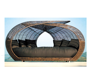 Mobilier <span class=keywords><strong>Jardin</strong></span> Extérieur Design Moderne Grand <span class=keywords><strong>Rond</strong></span> en Rotin Osier Chaise Longue pour Hôtels et Parcs - Product Image 1