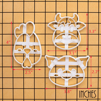 Molde para Galletas con Forma de Animales de Granja, Vaca, Cerdo, Pollo, para Fondant, Glaseado, Galletas