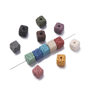 Perles de pierre précieuse de lave carrée de roche volcanique en gros pour la fabrication de bijoux à bricoler soi-même - Product Image 5