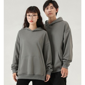 Vente en gros de sweats à capuche unisexes personnalisés, basiques, amples et oversize, pour l'automne, en molleton épais 380 g/m², à épaules tombantes, brodés - Product Image 3