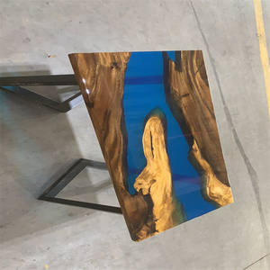 <span class=keywords><strong>Tavolo</strong></span> da Pranzo in Resina Epossidica Personalizzabile, Legno Massello di <span class=keywords><strong>Noce</strong></span> Sudamericano con Resina, <span class=keywords><strong>Tavolo</strong></span> da Conferenza Blu Artistico Opzionale - Product Image 3