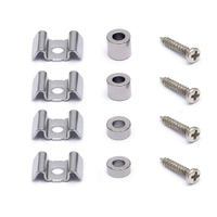 Professional Chrome Metal Roller Retainer String Guides String Trees with Screws for Guitar Bass Parts Accessories