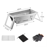 Yun petit barbecue à charbon de bois extérieur épaissi en acier inoxydable deuxième-gril pliant ménage Barbecue extérieur