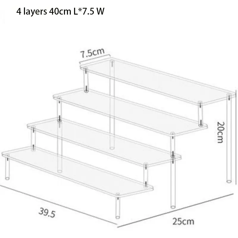 Custom Factory3/4/5 Tiers Stijgt Plank Showcase Armaturen Sieraden Plank Acryl Display Stands