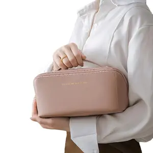 PU Waterproof Large-capacity Cute Cosmetic Bag Female Makeup Bag Organizer Travel Toiletry Bag With Handle