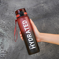 Bouteille d'eau de sport en Tritan à boire directement, grande capacité 1L (32oz), pour extérieur, étudiants, camp d'été, en plastique