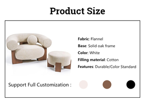 Sillón Individual Nórdico Moderno Más Popular de Madera Maciza con Fundas de Tela Diseño Perezoso de Un Asiento para Sala de Estar - Product Image 4