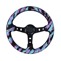 Volant de voiture TIYPEOR 330 mm universel en PVC à support plat, style course JDM modifié, 001-GZFXP708-01, 35 mm, 3 branches