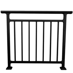 Black square pipe modern design for galvanized steel balcony railing