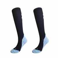 Chaussettes de sport de cyclisme à compression mi-hautes en nylon noir réfléchissant personnalisées avec logo corporel pour unisexe voyage
