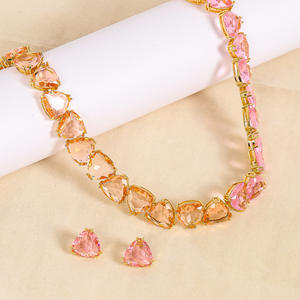 Niche personnalisé femmes diamant clavicule chaîne collier luxe rose amour couture forme costume à la mode bijoux de mode - Product Image 2