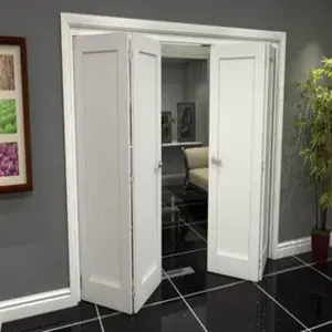 2 पैनल लकड़ी के डिजाइन बाइबिल सफेद प्राइमर आंतरिक ठोस लकड़ी शेकर दरवाजे