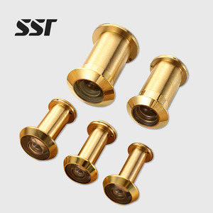 Shingstar - Visière de porte moderne en laiton avec lentille en verre 220 degrés et cache de porte - Product Image 1