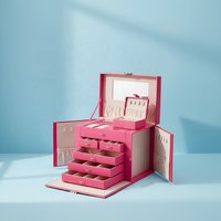 Boîte à bijoux rectangulaire haut de gamme, coffre de rangement pour accessoires, style européen et américain, en cuir PU, avec tiroirs, pour bijoux et maquillage