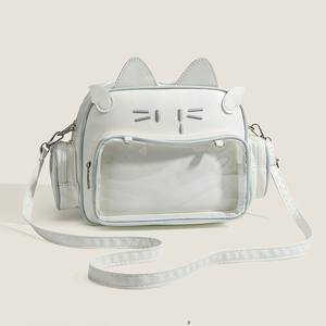 Tas Ransel Ita <span class=keywords><strong>Bag</strong></span> Gaya Lolita Kulit PU Pink Unik dengan Motif Pita dan Hati untuk Streetwear dan Cosplay - Product Image 6