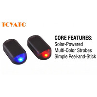 Ampoules LED TCYATO pour voitures, lumière d'avertissement antivol simulée à énergie solaire, lumière LED stroboscopique, imitation de lumière d'avertissement antivol