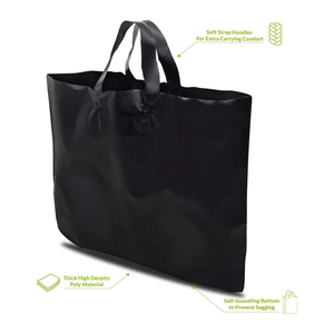 Sacs de courses en plastique personnalisés, sacs en polyéthylène avec poignées souples, sacs en plastique LDPE HDPE avec votre propre logo pour les vêtements - Product Image 2