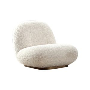 Sillón <span class=keywords><strong>Pacha</strong></span> Giratorio 360 Grados de Felpa Teddy, Color Blanco Crema, Sofá Individual para Hogar, <span class=keywords><strong>Hotel</strong></span>, B&B, Sala de Estar - Product Image 1