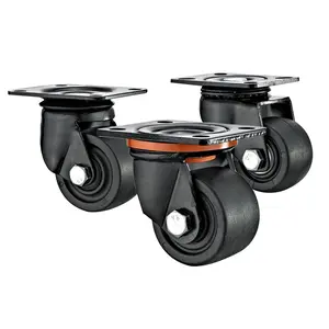1 "1,25" 2 "2,5" 3 "niedriger Schwerpunkt schwarze Nylon räder mit niedrigem Profil Maschinen wagen Hochleistungs-Lenkräder Nylon rollen