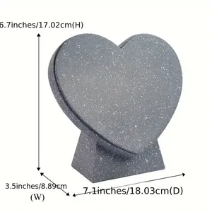 Personalizzato cuore Memorial lapide con cornice fotografica, lapide con inciso poema per giardino cimitero arredamento, simpatia regalo - Product Image 6