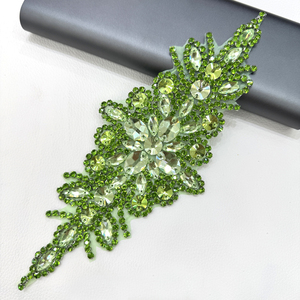 แผ่นคริสตัลติดเสื้อผ้าแบบแบน ยี่ห้อ <span class=keywords><strong>Shion</strong></span> Glass Appliques  แบบติดกาว  ประดับด้วยเพชรหลากสี สำหรับงานแต่งงาน - Product Image 4