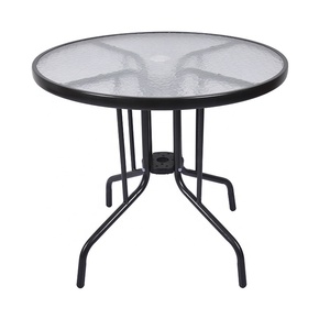 Ensemble de table ronde de haute qualité en verre trempé pour l'extérieur, le jardin, la cour, la maison, les loisirs - Product Image 1