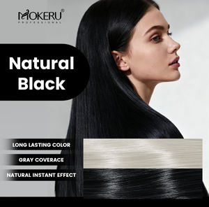 Shampoo colorant capillaire Mokeru, couvre les cheveux gris et blancs, coloration rapide, sans ammoniaque, coloration permanente, shampooing colorant à l'algue et à l'avocat - Product Image 6