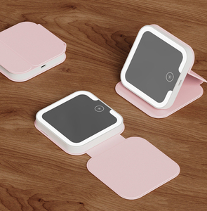 Có thể gập lại nhỏ gọn Led Gương trang điểm với PU Cover - HD có thể sạc lại Dimmable Đèn xách tay du lịch Vanity gương - Product Image 1