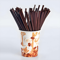 Produits en plastique PLA jetables anti-brûlure Emballage indépendant Ensemble de paille à café à trois trous Boissons à deux trous droites