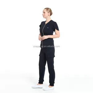 Hotel Uniform Custom Beauty Spa Uniform Newest 100% cotton white Black salon spa uniform