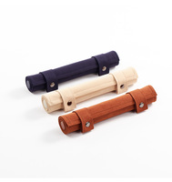 Jeu de backgammon portable enroulable avec plateau en cuir PU imperméable et durable, pliable, matériaux et couleurs personnalisables