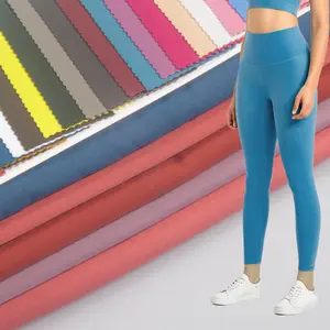 Tessuto per abbigliamento sportivo da Yoga in microfibra di poliammide elastan in Nylon Spandex spazzolato ad alta elasticità Double Face