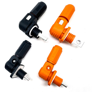 Surlok IP67 Plástico de alta corriente 8mm Terminal 200A Naranja Enchufe derecho Conector de batería para cable de 50mm2 - Product Image 4