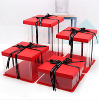 Boîtes à gâteaux transparentes en plastique de qualité alimentaire personnalisées pour les fêtes et les anniversaires, boîte à gâteaux transparente en PET